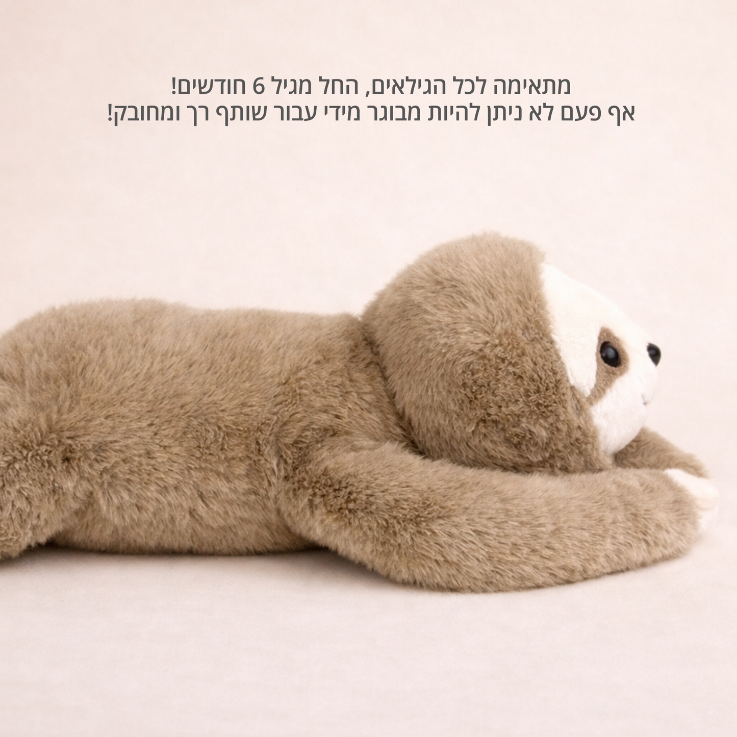 סאני העצלן - בובת חיבוק להקלת חרדה ולחץ